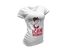 Load image into Gallery viewer, ICAN Woman "Can Do" V-Neck T-Shirt